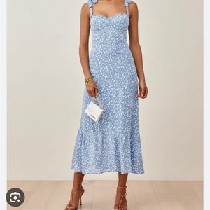 Reformation blue floral Nikita dress - Size 4